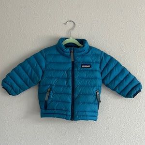 Blue Patagonia Baby Down Sweater 6-12m